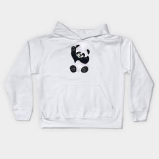 Panda Bear baby eating and waving tenderly Kids Hoodie